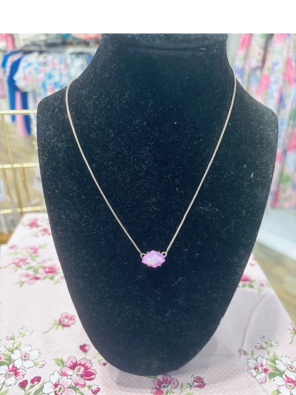 Kendra Scott Ethan Lilac Mother Of Pearl Necklace In Rose Gold